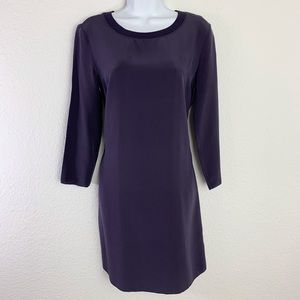 Wilfred Purple Silk Long Sleeve Dress Sz S